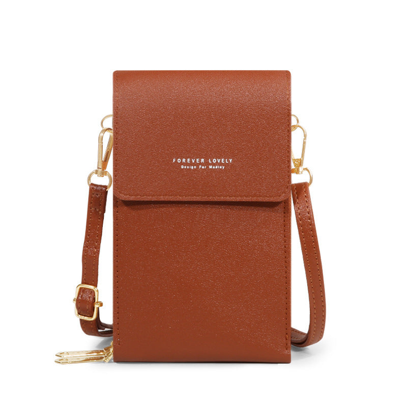 Women's Fashionable Crossbody PU Leather Touch Screen Mobile Wallet