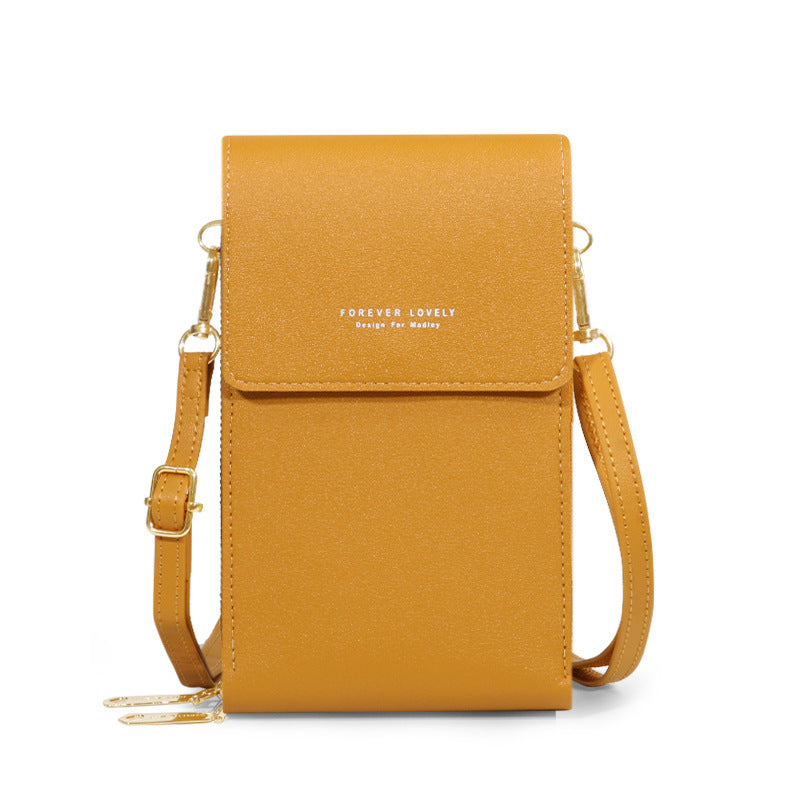 Women's Fashionable Crossbody PU Leather Touch Screen Mobile Wallet